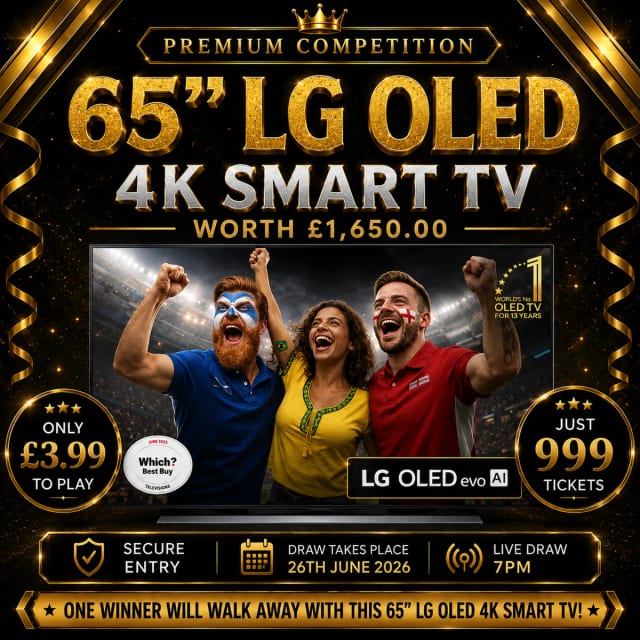 LG 65" OLED evo AI 4K TV - Win this luxury prize from Central Competitions