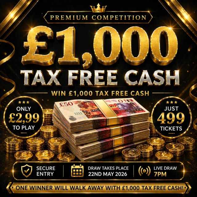 £1,000 TAX FREE CASH - Win this luxury prize from Central Competitions